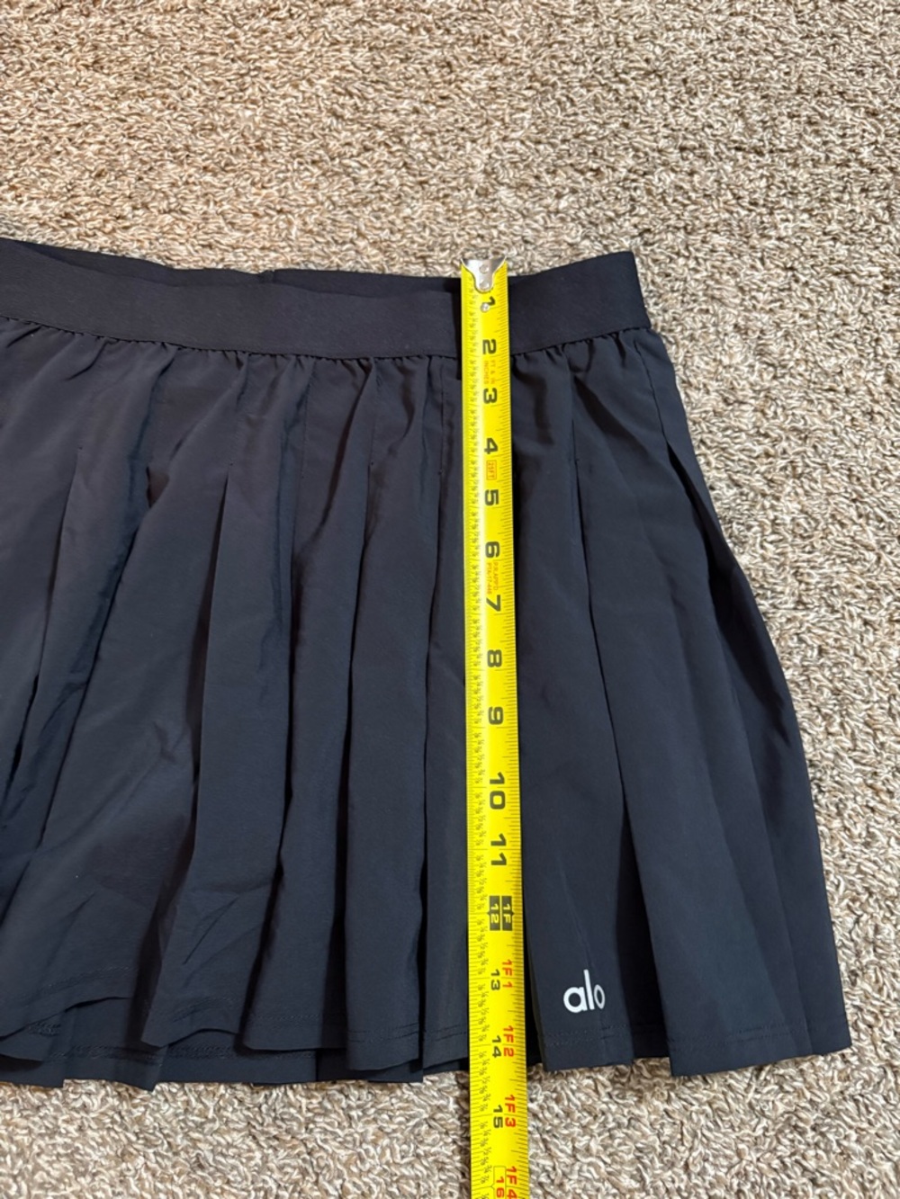 Alo Yoga Aces Tennis Skirt Black Pleated Skort with Pockets Womens Size Small - Picture 8 of 8